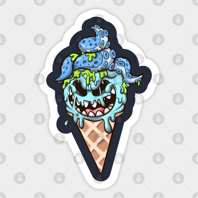 Ice Cream Cone Monster Sticker by TheMaskedTooner